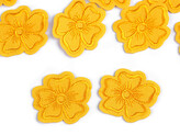 Nažehlovačka vyšívaný květ - 10 ks - 13 žlutá