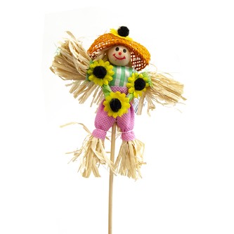 Zápich strašák s kloboukem 38 cm