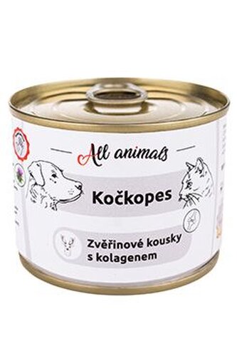 All Animals kočkopes Zvěřinové kousky s kolagenem 200g