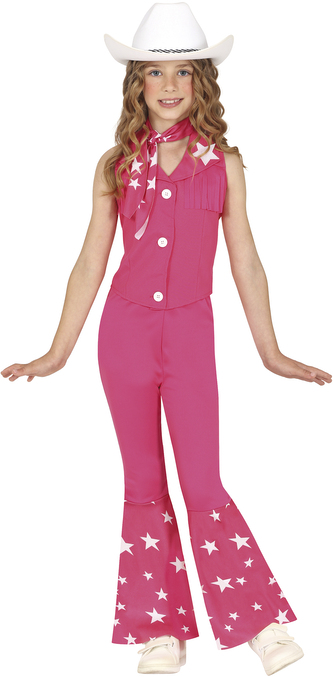 Růžová country Barbie dětský kostým 5-6 let