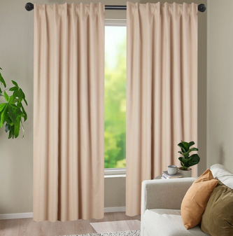 Dekorační závěs s řasící páskou zatemňující NIKKA - BLACKOUT 140x240 cm, béžová (cena za 1 kus) MyBestHome