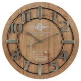 Hodiny nástěnné - hnědé, arabské číslice, MDF, 68 cm