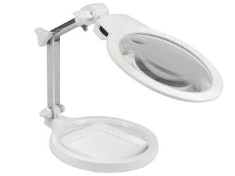 Lupa na stůl s led světlem 15x19x25 cm - 1 ks - bílá