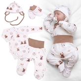 Sada oblečení pro miminko, 4D, bavlna, Roztomilý medvídek, ecru, vel. 62; 62 (2-3m)