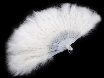 Vějíř péřový velký - 1 ks - 2 bílá