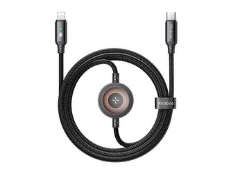 Kabel MCDODO CA-5680 USB-C /Lightning 1,5m Black+ nabíječka na Apple Watch Kabel MCDODO CA-5680 USB-C /Lightning 1,5m Black+ nabíječka na Apple Watch