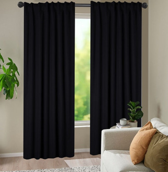 Dekorační závěs s řasící páskou zatemňující NIKKA - BLACKOUT 140x240 cm, černá (cena za 1 kus) MyBestHome