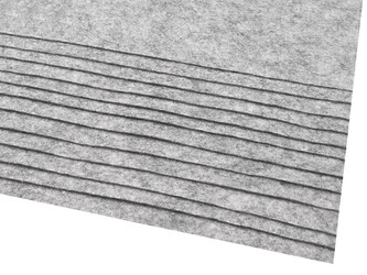 Látková dekorativní plsť / filc 20x30 cm - 12 ks - 9 (F92) šedá nejsvětlejší melír