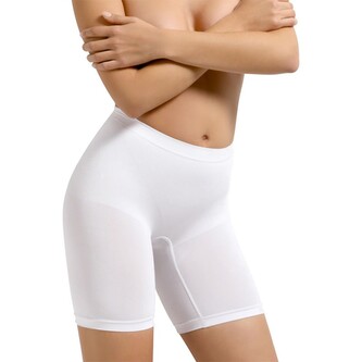 Stahovací kalhotky s prodlouženou nohavičkou SHORTS GUAINA bílá SUPER MAXI 4XL modelante SENSI