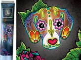 Diamantový obrázek 7D - Květinový pes 30 x 30 cm