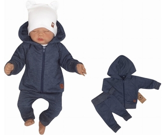 Z&Z 2-dílná bavlněná tepláková souprava Hvězdička - jeans, vel. 80; 80 (9-12m)