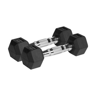 Pogumované litinové činky HEX 2x2 kg REBEL ACTIVE RBA-2325-02