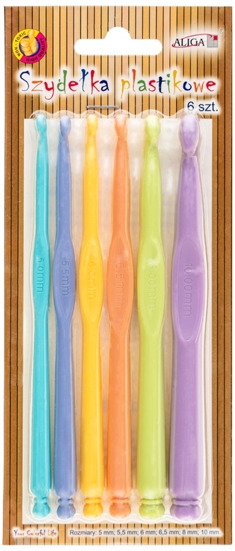 Zestaw szydełek plastikowych SZYD-5624, op. 6szt., Aliga