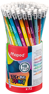 Ołówek z Gumką Energy HB w Kubku 72 szt Display (1), Maped