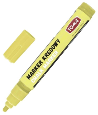Marker kredowy do czarnych tablic końc. 4.5 mm żółty pastelowy 292-74, Toma