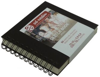 Szkicownik 15x15 cm 140g 80k. opr. twarda na spirali czar. ArtCreation, Talens