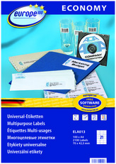 Etykiety 70 x 42.3 mm 21 x 100 ark Europe100 by Economy, Avery