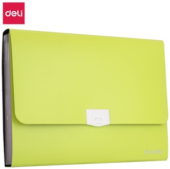 Teczka z rączką białą 7-przegródek Rio zielona, Deli