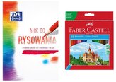 Kredki 48-kol. Zamek + blok rysunkowy Oxford A4 Gratis, Faber-Castell