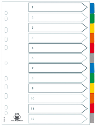 Przekładki A4 12-kol. Mylar Maxi, Elba