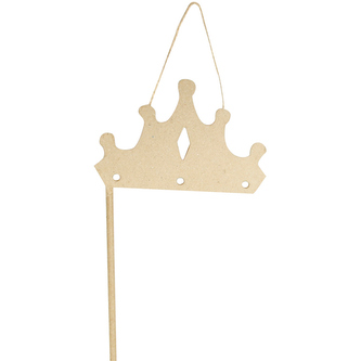 Korona na patyku - rekwizyty do zdjęć 13 x 36cm AC388, Decopatch