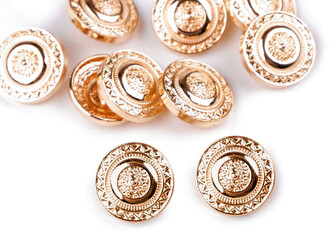 Kovový knoflík velikost 28" - 200 ks - 2 růžové zlato