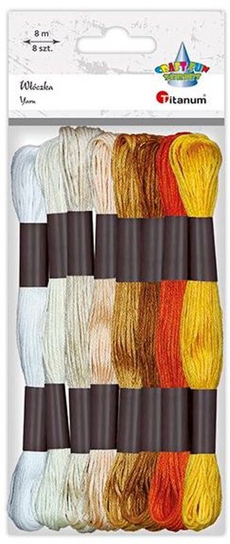 Mulina 8szt x 8m ton żółty/pomarańczowy, Craft Fun