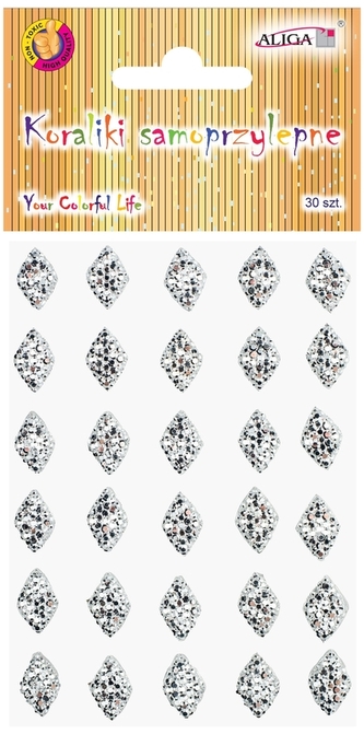 Dżety kryształki samoprzylepne JET-3027 romby z brokatem, Aliga