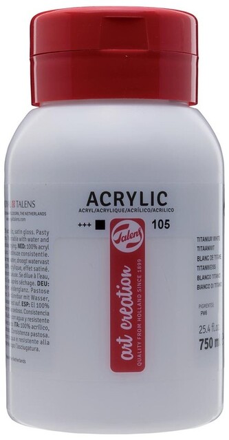 Farba akrylowa 750 ml  Biel tytanowa (titanim white) 105 ArtCreation 3574105M, Talens