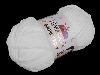 Pletací žinylková příze Dolphin Baby 100 g - 1 ks - 1 (80301) bílá