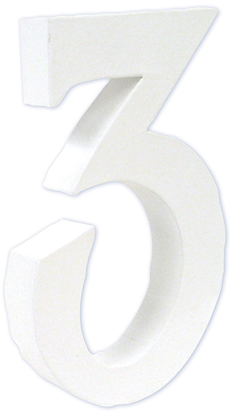 Cyfra duża „3” - 3 x 13 x 20,5cm. AC205, Decopatch