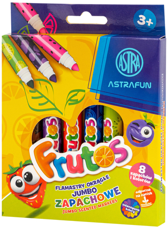 Flamastry okrągłe zapachowe jumbo 8 kol.Fun Frutos , Astra