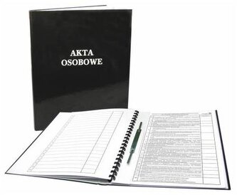 Akta osobowe ABCDE oprawa twarda z treścią czarna 339-145, Warta