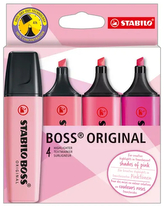 Zakreślacze Boss Orginal Pastel 4-kol. Różowa Edycja Specjalna, Stabilo