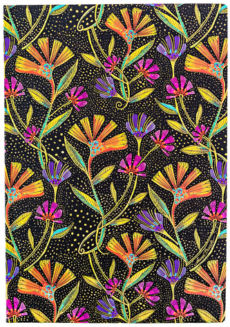 Notes Flexi Wild Flowers Midi gładki 176 str, Paperblanks