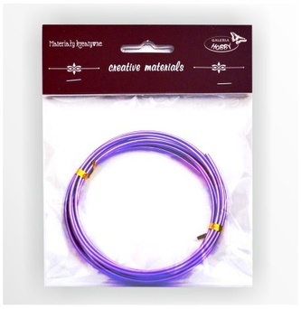 Drut aluminiowy galwanizowany 2 mm dł. 3 mb. kolor fiołkowy, Galeria Hobby