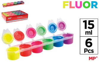 Farba tempera 6-kol. x 15ml fluorescencyjne, Artix