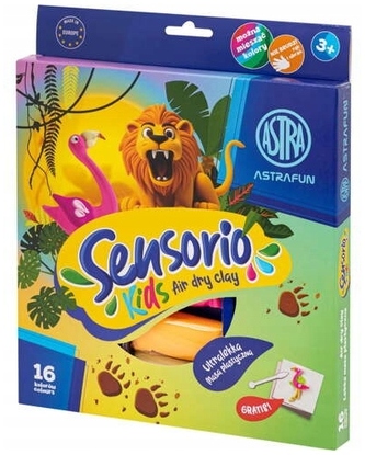 Masa plastyczna Sensorio Kids Dżungla kpl.16- szt., Astra