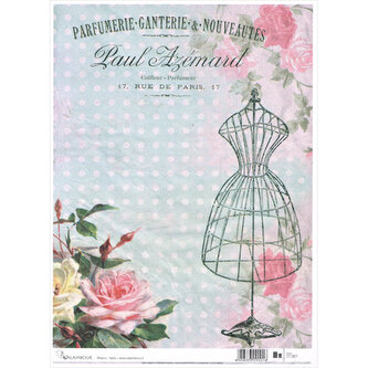 Papier ryżowy do decoupage 309 x 233 (342 x 247) mm TT001, Calambour