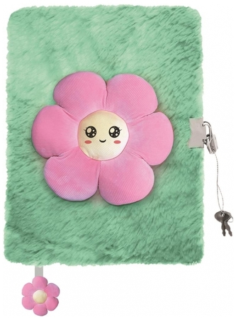 Pamiętnik z kłódką 3D włochacz A5 96k My Little Friend Pink Flower, St.Majewski