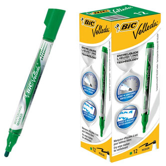 Marker suchościeralny okr.-końc. Velleda Liquid ink Pocket ziel., BiC
