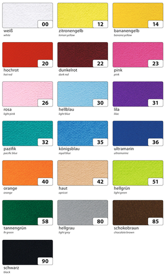 Filc 20x30cm 10ark. pomarańczowy, Folia