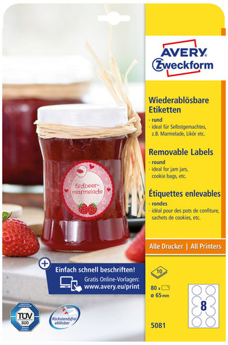 Etykiety na przetwory i słoiki 80x65mm  Zdesign Avery