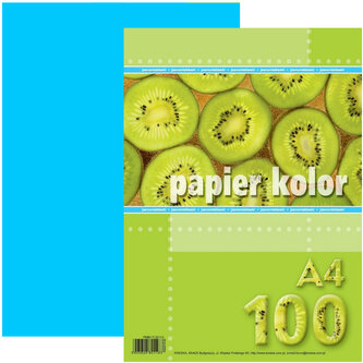 Papier kolor A4 80g/m2 jasno-niebieski op. 100 ark., Kreska