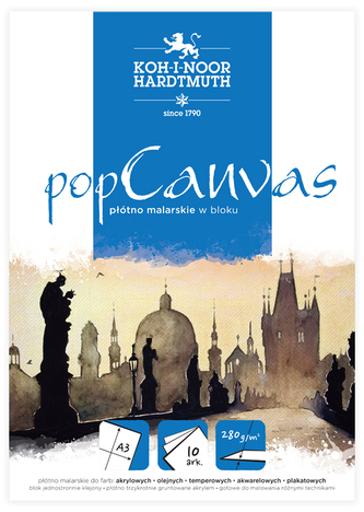 Płótno malarskie w bloku A3 280g 10k. Pop Canvas Pad, Koh-I-Noor