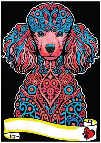 Kolorowanka welwetowa Pudel 210 x 297 mm, Colorvelvet