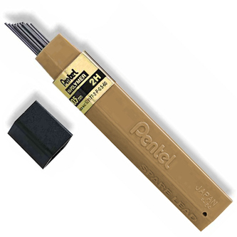 Grafity 0.3 mm 2H Hi-Polymer - fiolka 12 pręcików 300E-2H, Pentel