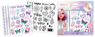 Tatuaże zestaw 50 kolorowych i czarno-białych WOW00114 WOW generation, Kids