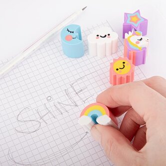 Gumki do ścierania Jednorożec i Słodycze 6 szt., Trendhaus