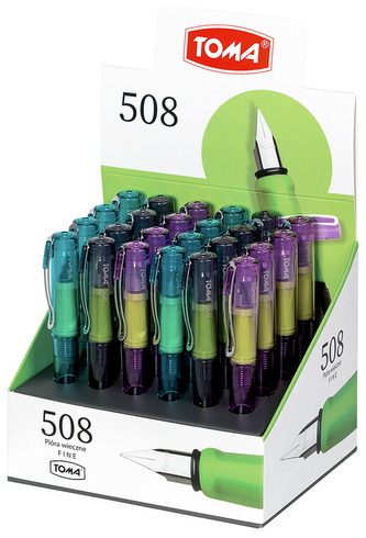 Pióro wieczne F transparentne z gumowym uchwytem, Toma